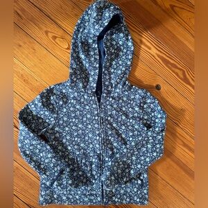 GAP Blue Floral Printed Zip Hoodie Girls Sz 6